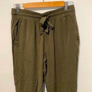 Dark olive green drawstring joggers